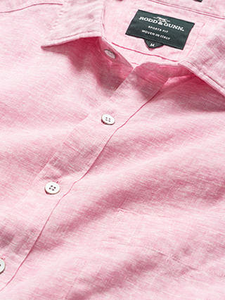 Rodd & Gunn Seaford Long Sleeve Slim Fit Linen Shirt, Wild Rose