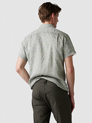 Rodd & Gunn Ellerslie Linen Slim Fit Short Sleeve Shirt, Sage