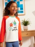 John Lewis ANYDAY Kids' Let's Hang Bauble Raglan Sleeve Jersey Top, Red