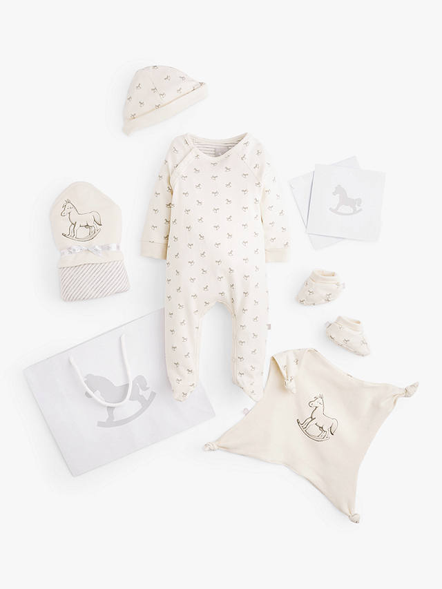 The Little Tailor Baby Super Soft Jersey Sleepsuit, Hat, Blanket, Comforter And Booties Set, Cream