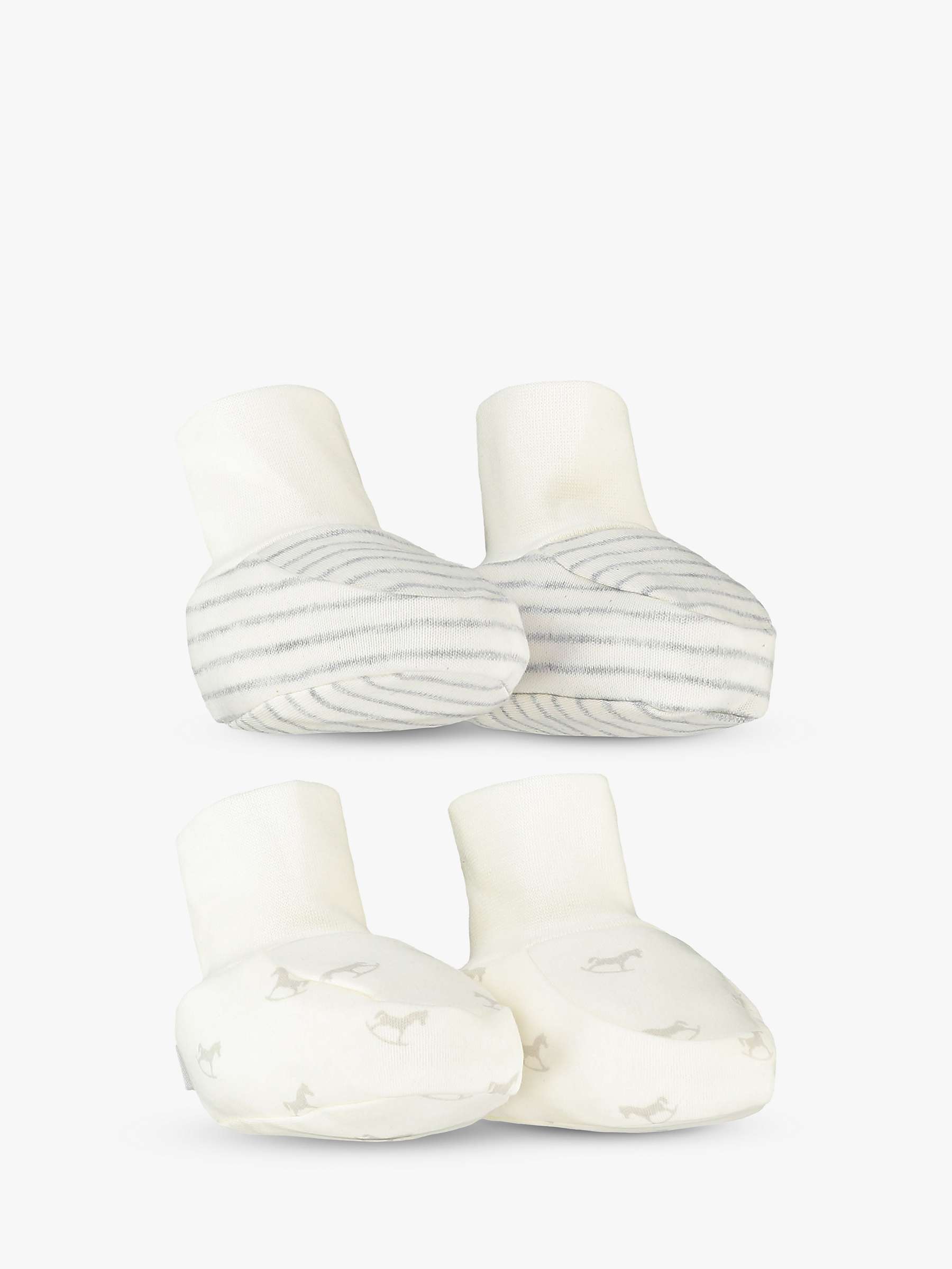 Buy The Little Tailor Baby Stripe & Rocking Horse Booties, Pack of 2 Online at johnlewis.com