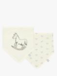 The Little Tailor Baby Rocking Horse Bib, Pack of 2, Cream