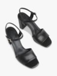 Whistles Lilley Leather Block Heel Sandals, Black