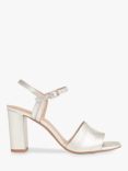 Whistles Lilley Leather Block Heel Sandals, Silver