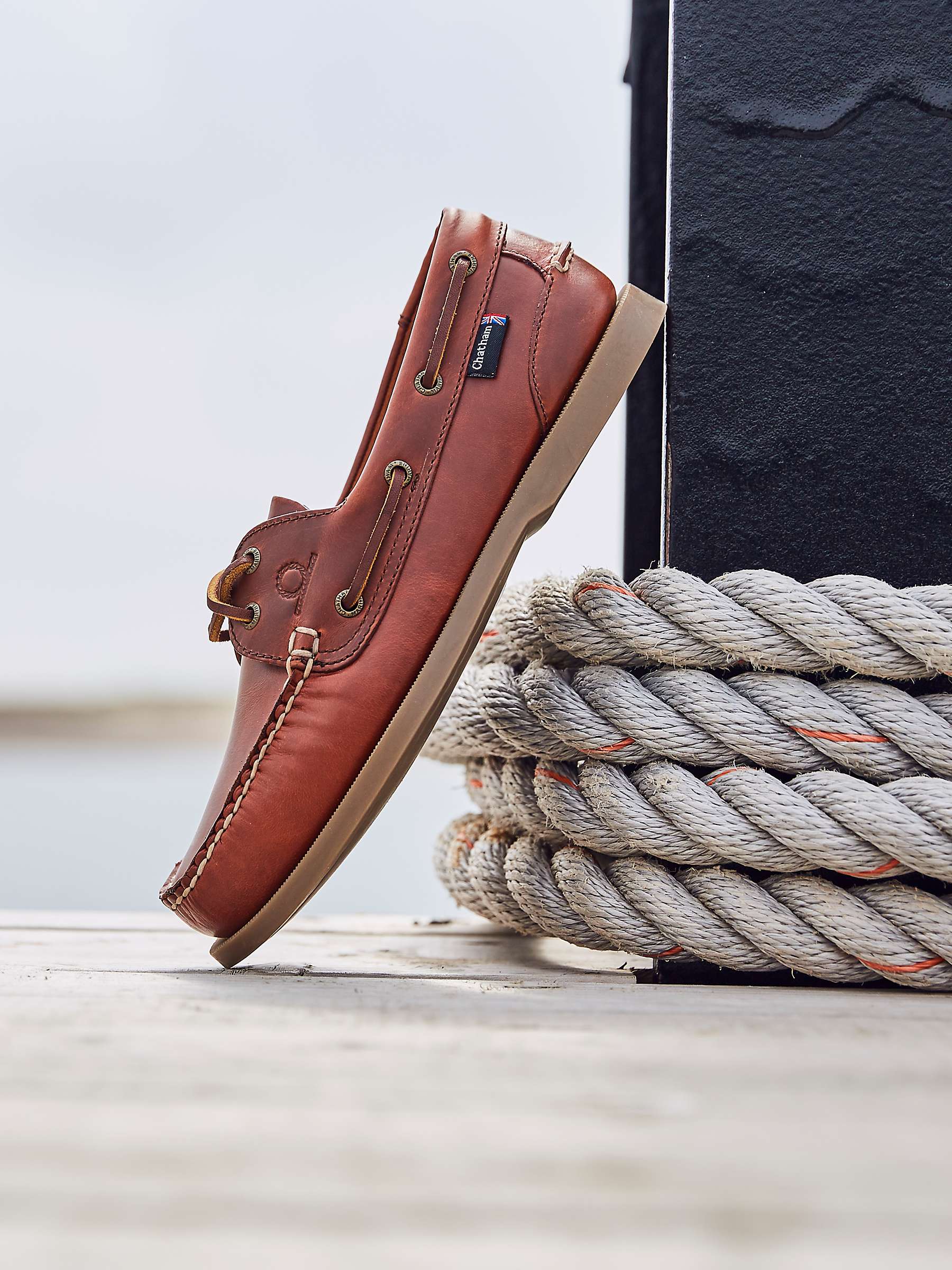 Buy Chatham Deck II G2 Leather Boat Shoes, Chestnut Online at johnlewis.com