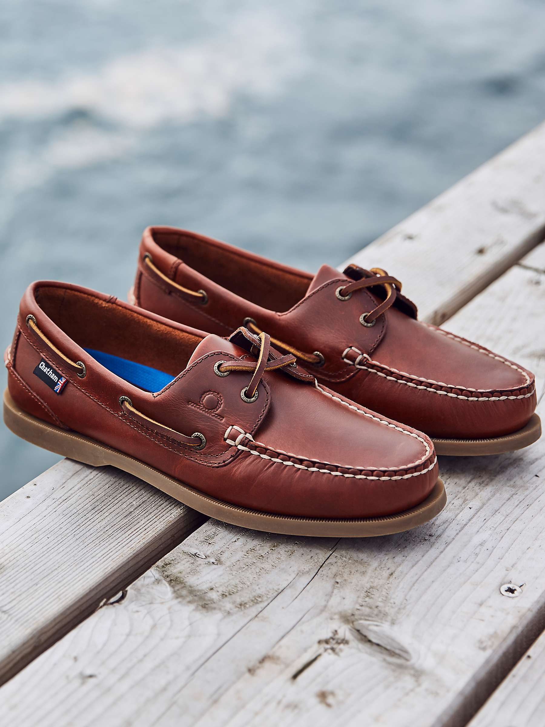 Chatham Mens Deck II G2 Pont Chaussures en cuir noisette-Tailles 7 To 13 