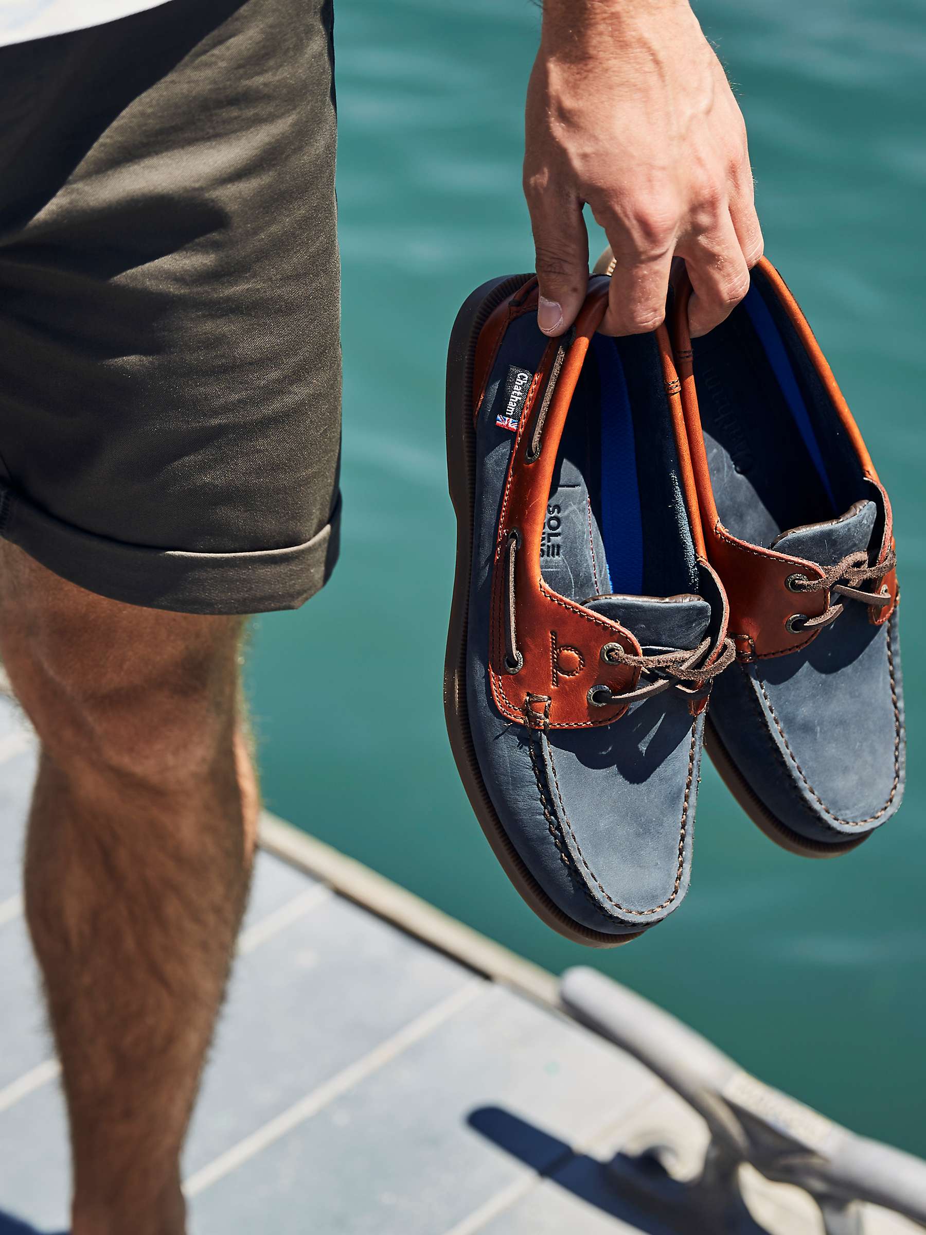 Buy Chatham Bermuda II G2 Leather Boat Shoes, Navy/Seahorse Online at johnlewis.com
