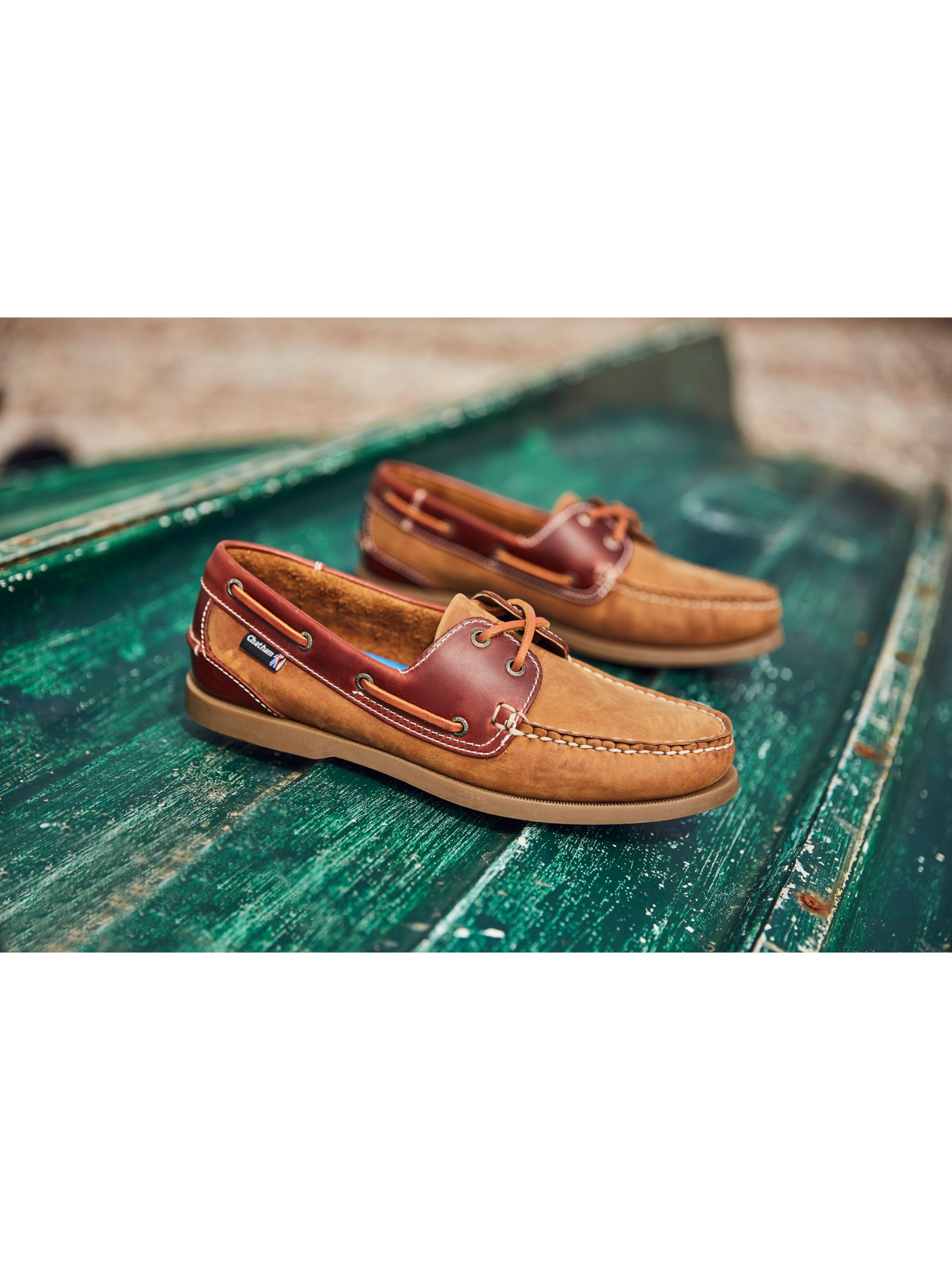 Chatham Bermuda II G2 Leather Boat Shoes, Tan at John Lewis & Partners