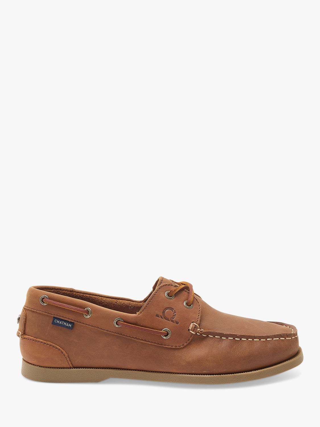 Chatham Galley II Leather Boat Shoes, Dark Tan at John Lewis & Partners