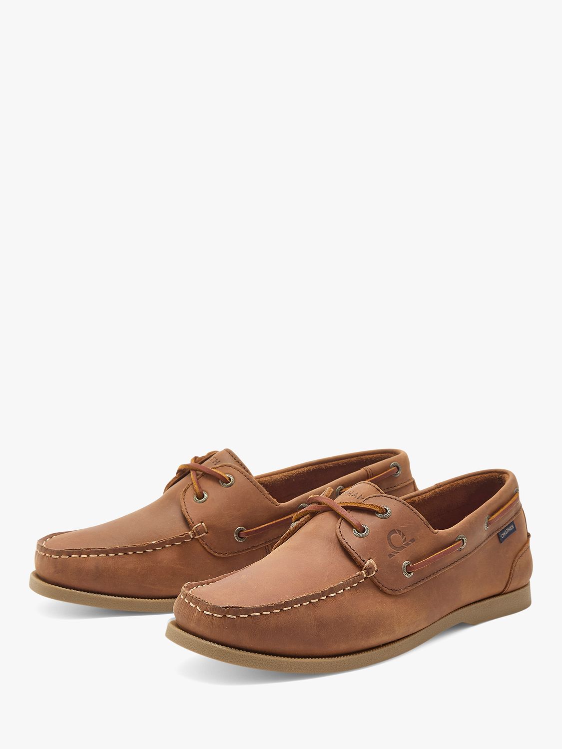 Chatham Galley II Leather Boat Shoes, Dark Tan, 7