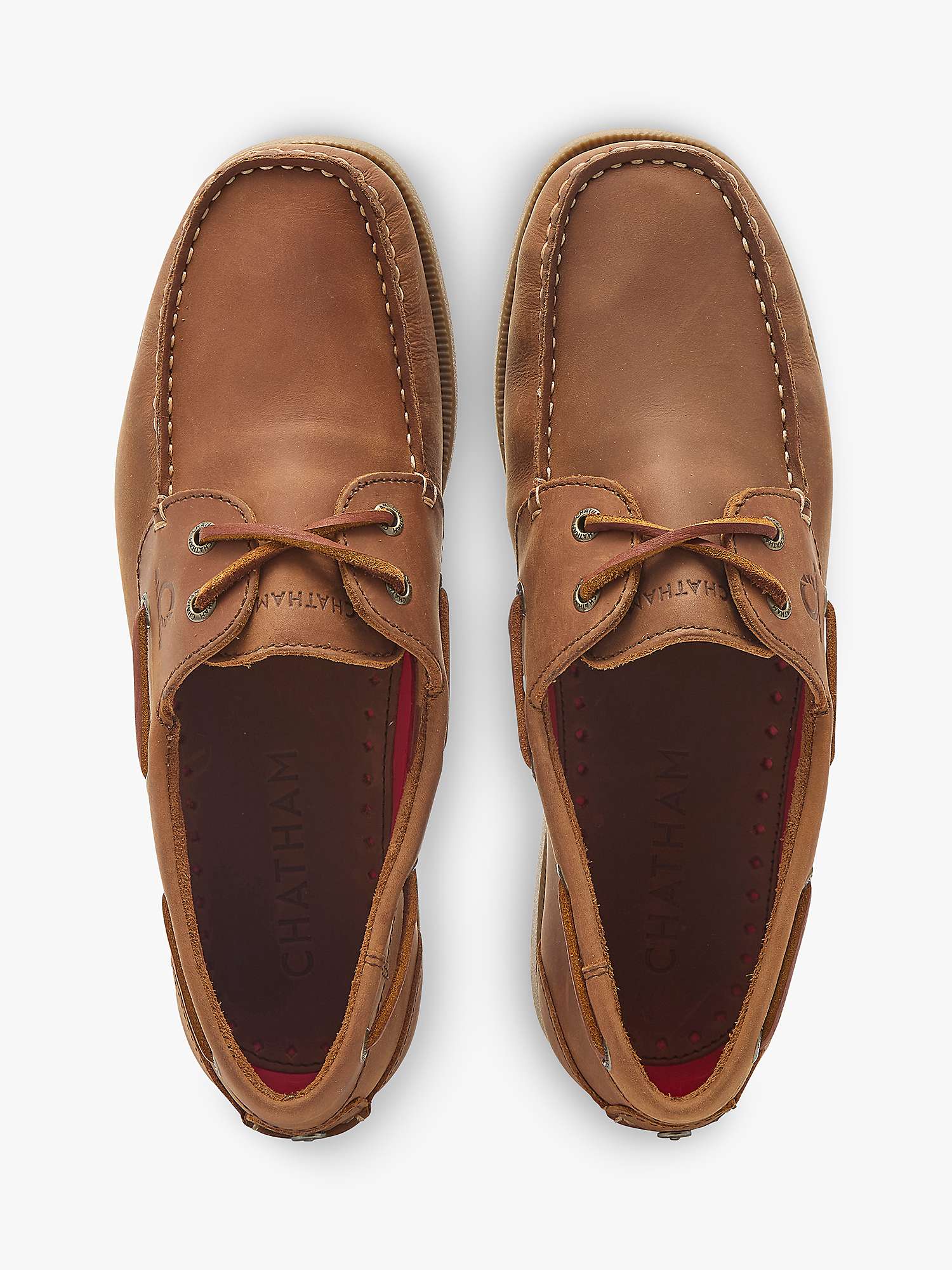 Buy Chatham Galley II Leather Boat Shoes, Dark Tan Online at johnlewis.com