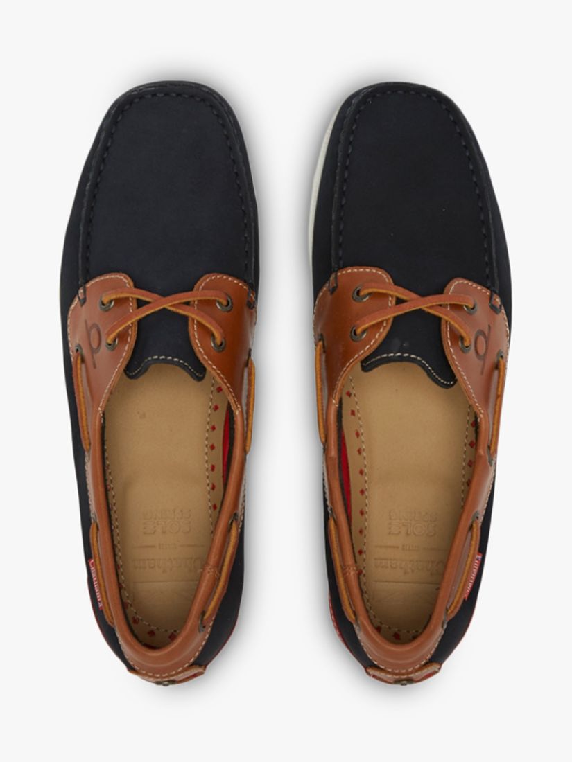 Chatham Gallery II Leather Boat Shoes, Navy/Tan, 7