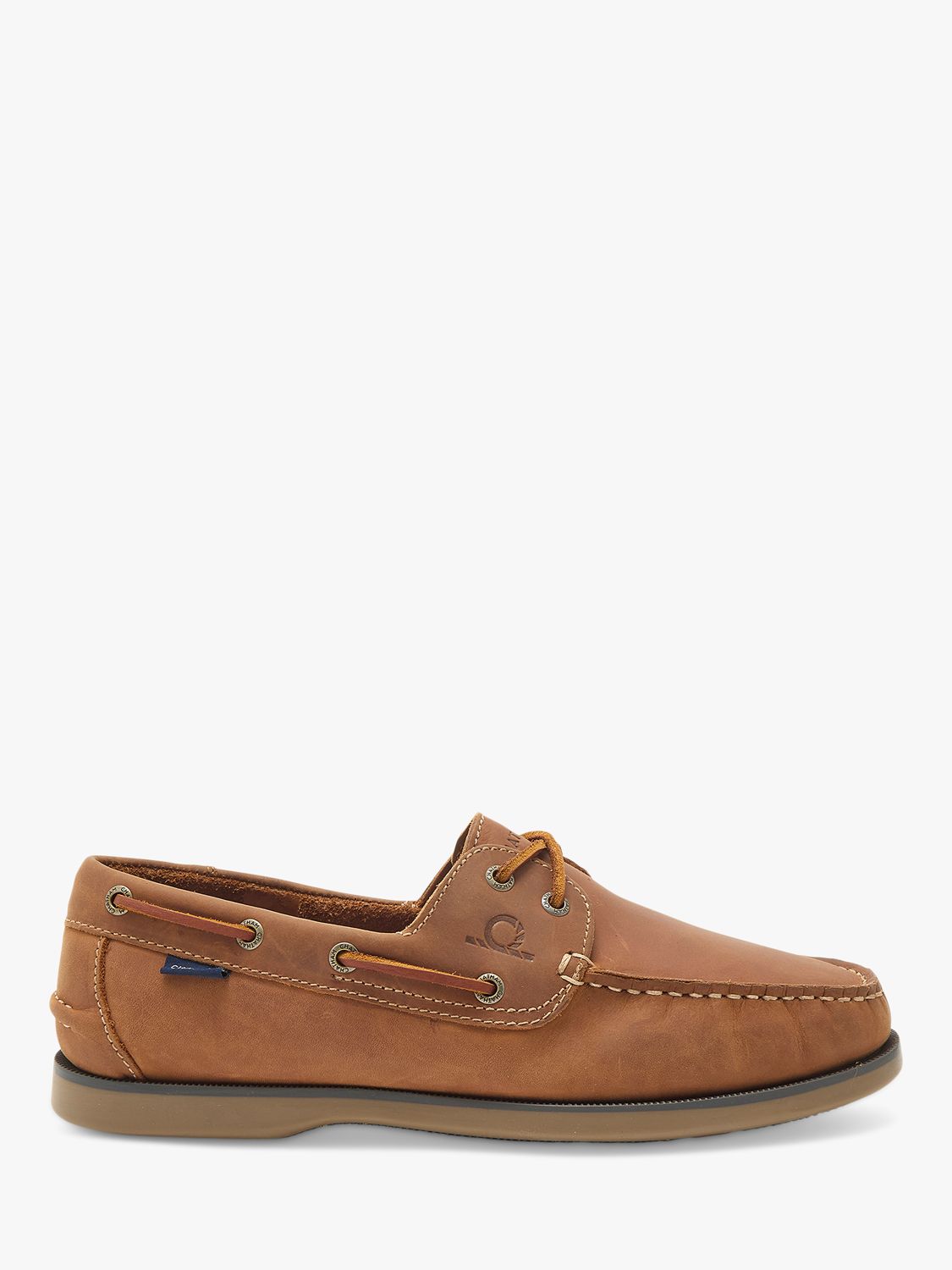 Chatham Whitstable Leather Boat Shoes, Tan at John Lewis & Partners