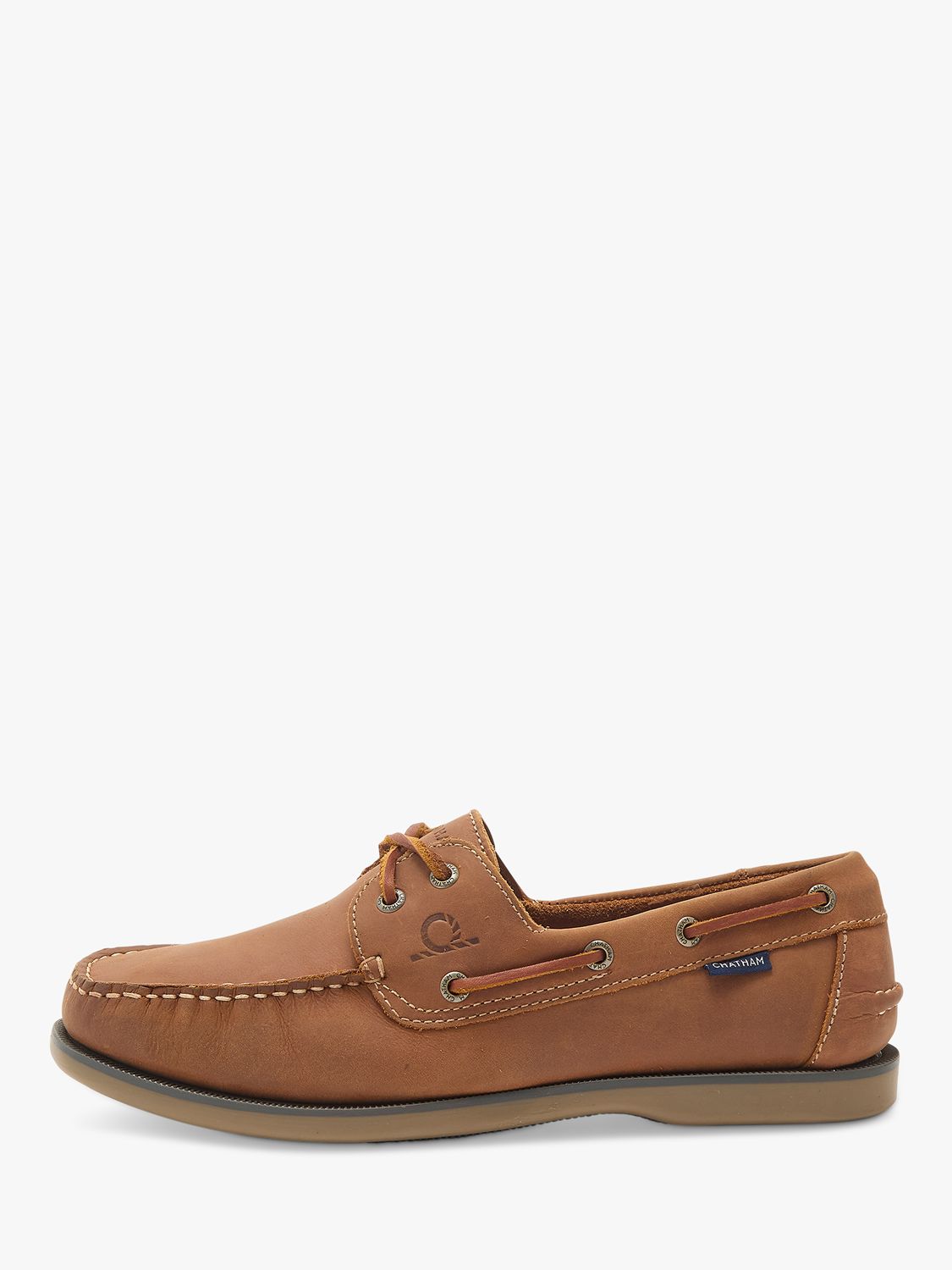 Chatham Whitstable Leather Boat Shoes, Tan, 7