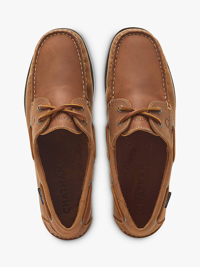 Chatham Whitstable Leather Boat Shoes, Tan
