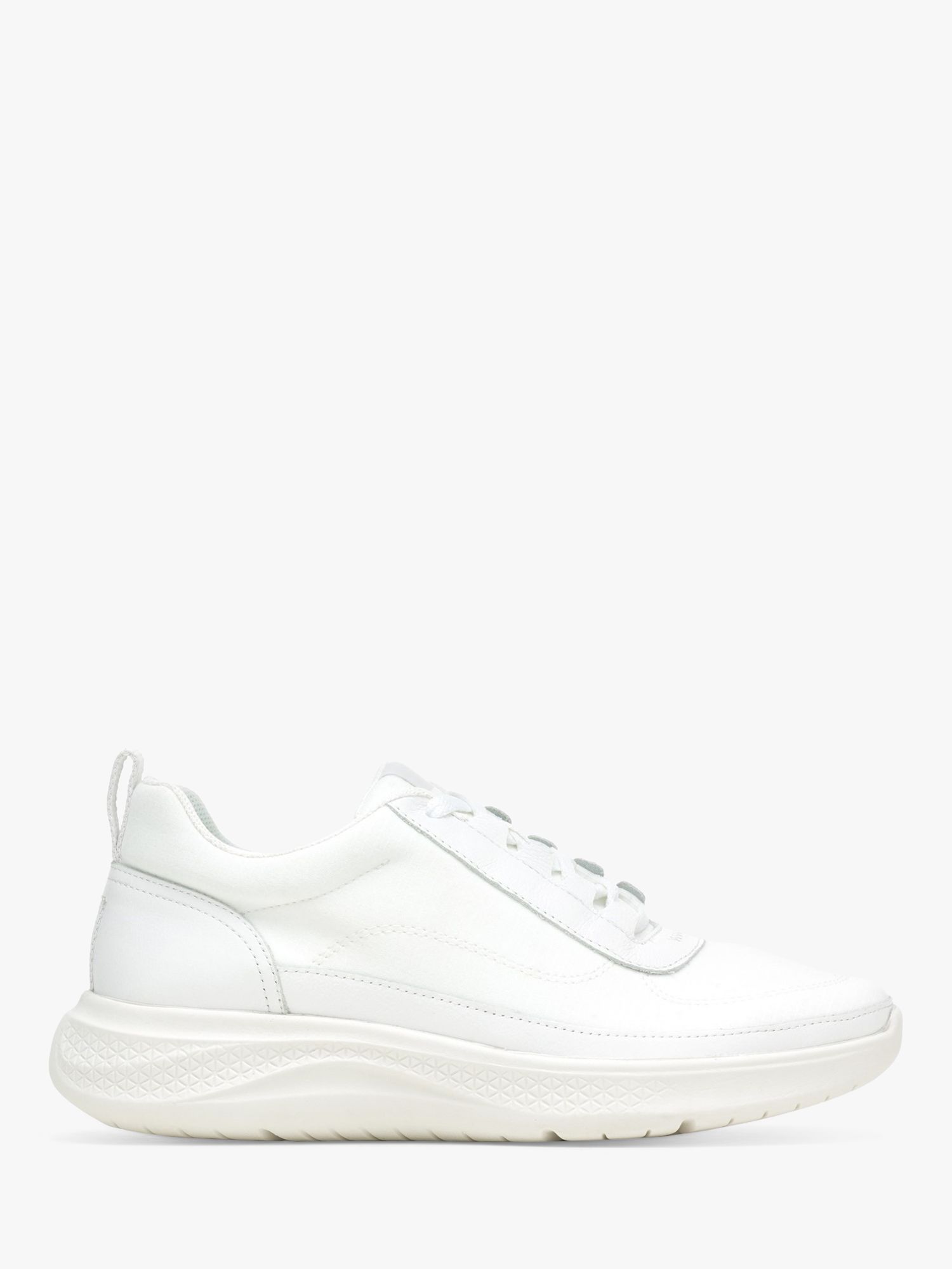 Hush Puppies Elevate Leather Lace Up Trainers, White at John Lewis ...