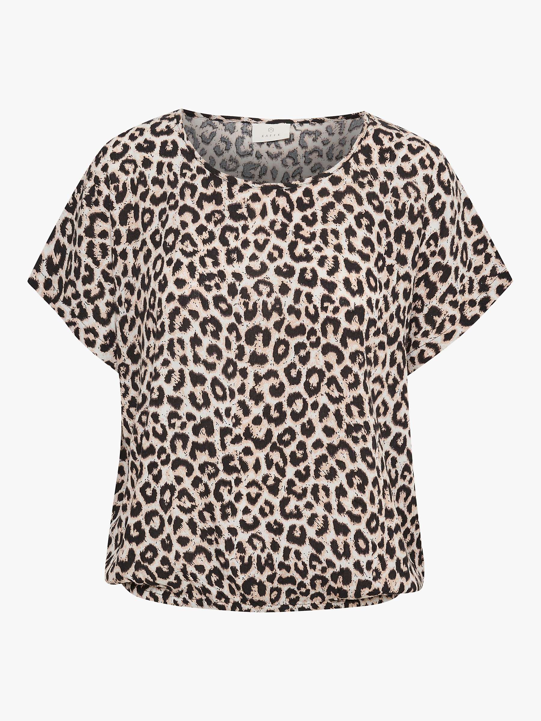 Buy KAFFE Vilia Amber Leopard Print Top, Chalk/Sand Multi Online at johnlewis.com