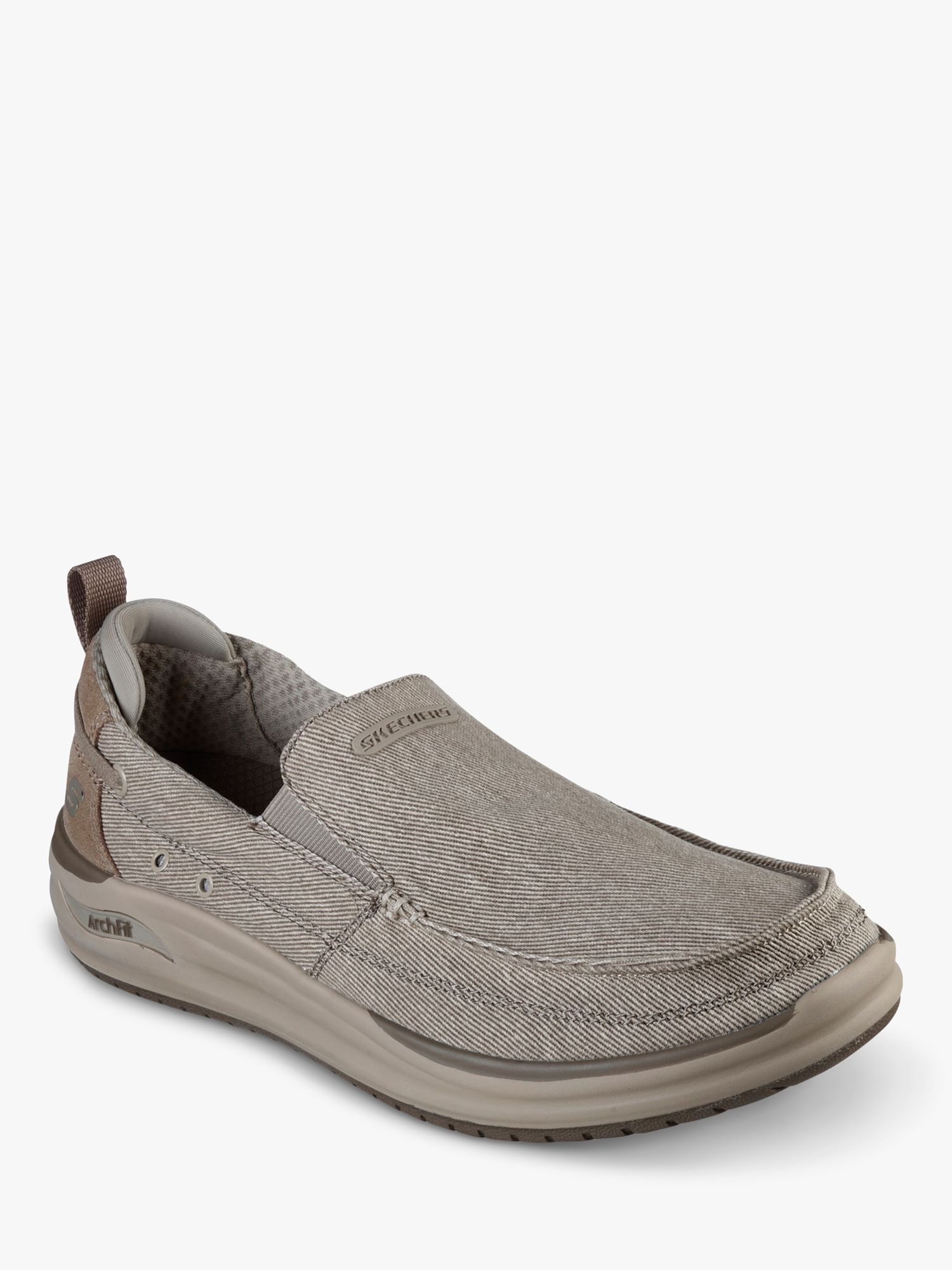 Skechers Relaxed Fit Arch Fit Melo Port Bow Casual Shoes, Taupe at John ...