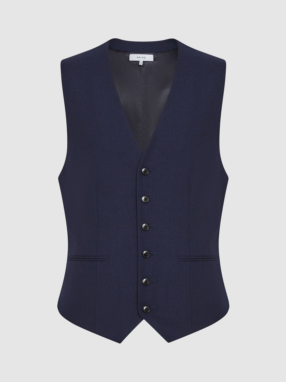 Reiss Bold Wool Blend Slim Fit Waistcoat, Navy at John Lewis