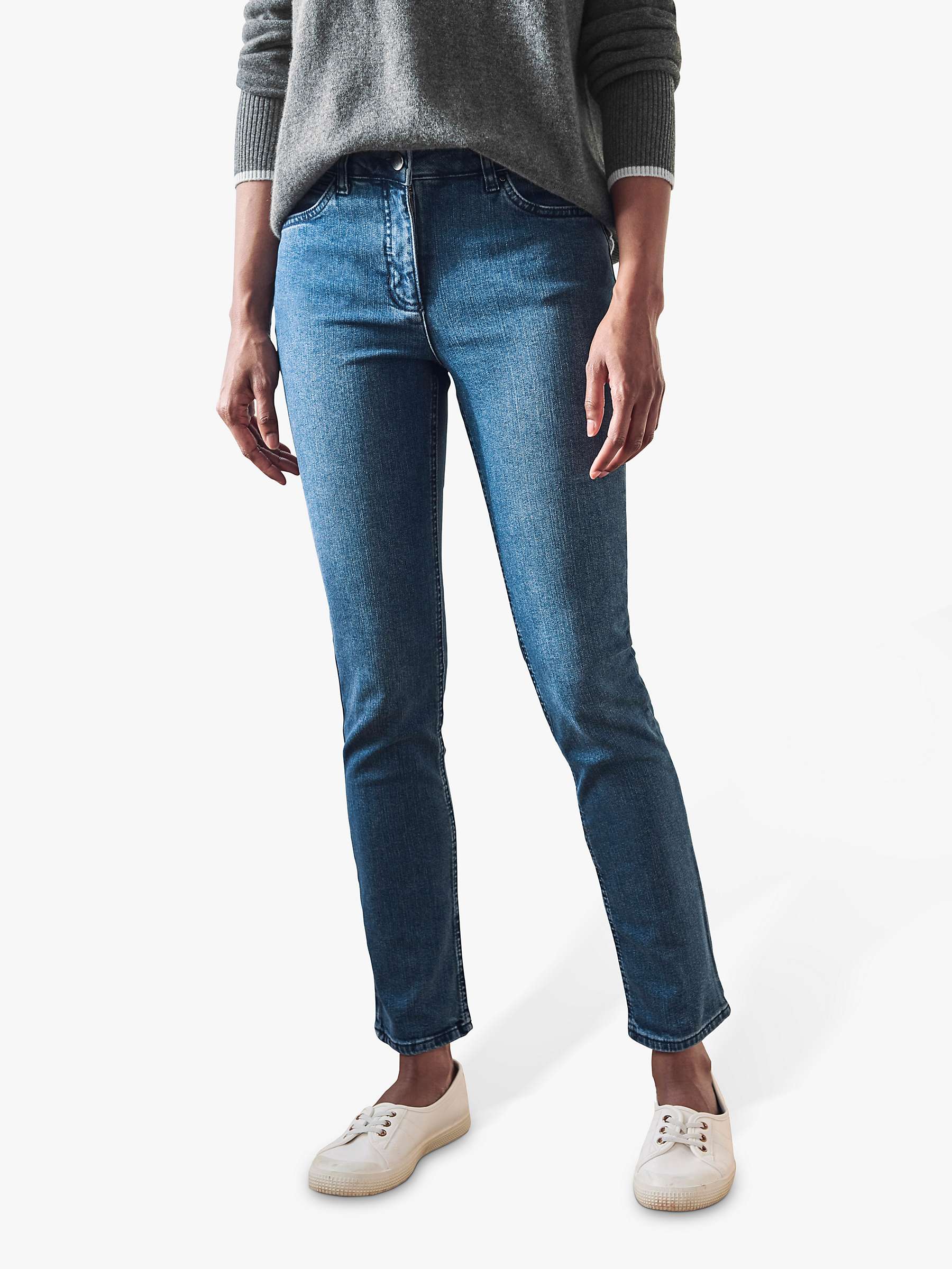 Buy Pure Collection Ankle Grazer Skinny Jeans, Mid Wash Online at johnlewis.com