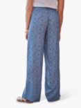 Pure Collection Tile Print Palazzo Trousers, Blue, Blue