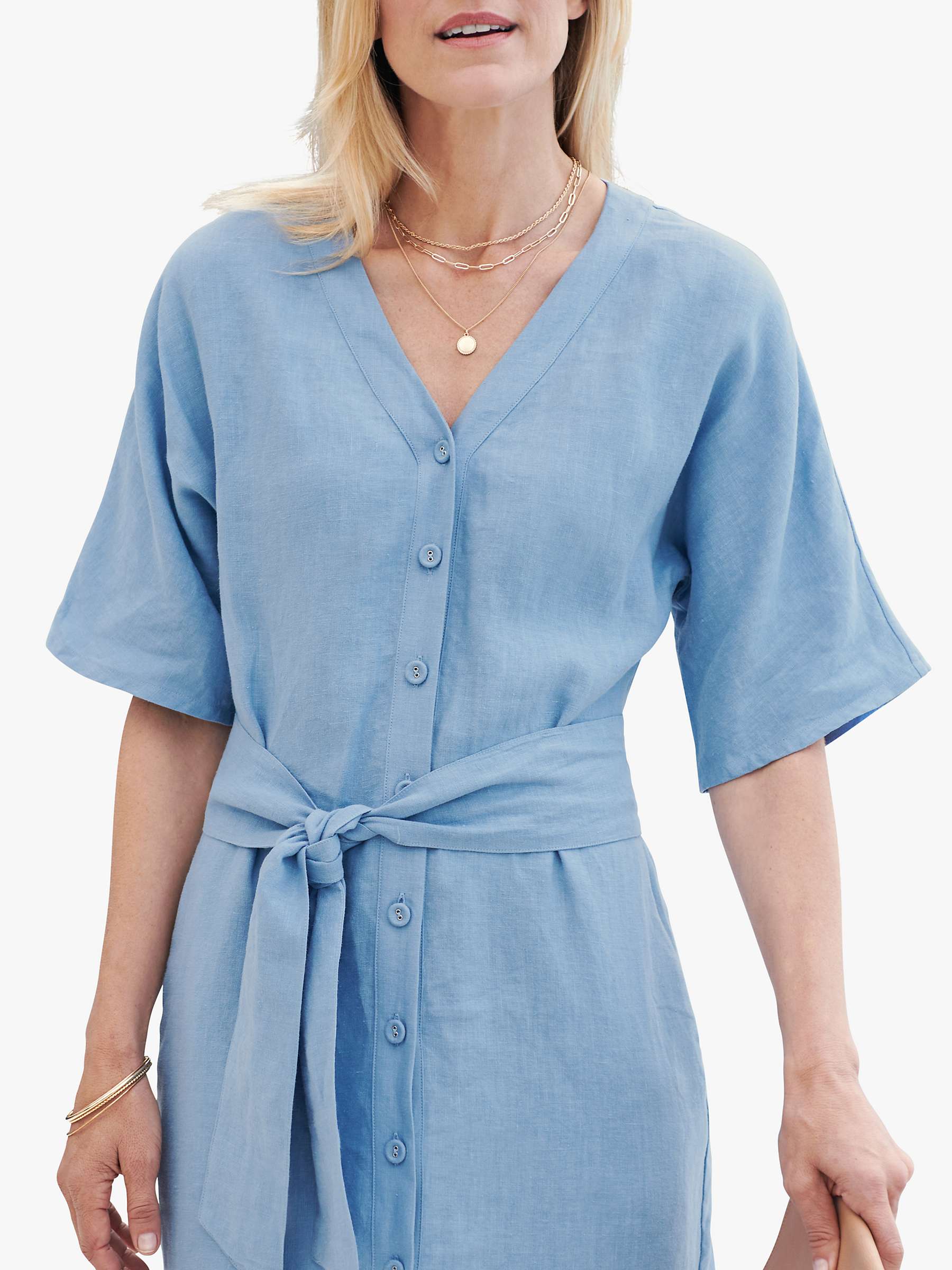 Buy Pure Collection Linen Shirt Dress, Cornflower Online at johnlewis.com