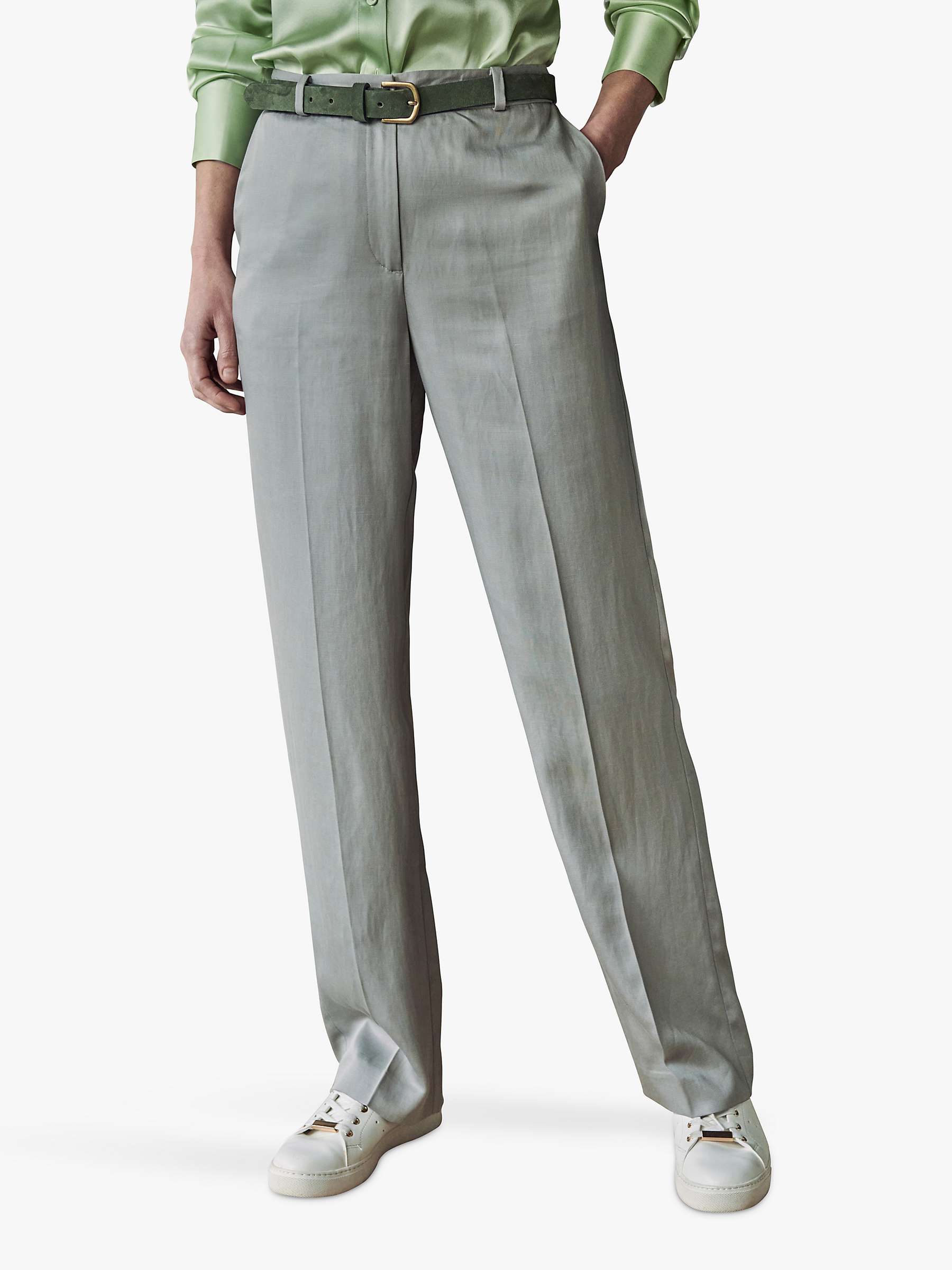 Buy Pure Collection Wide Leg Trousers, Mink Online at johnlewis.com