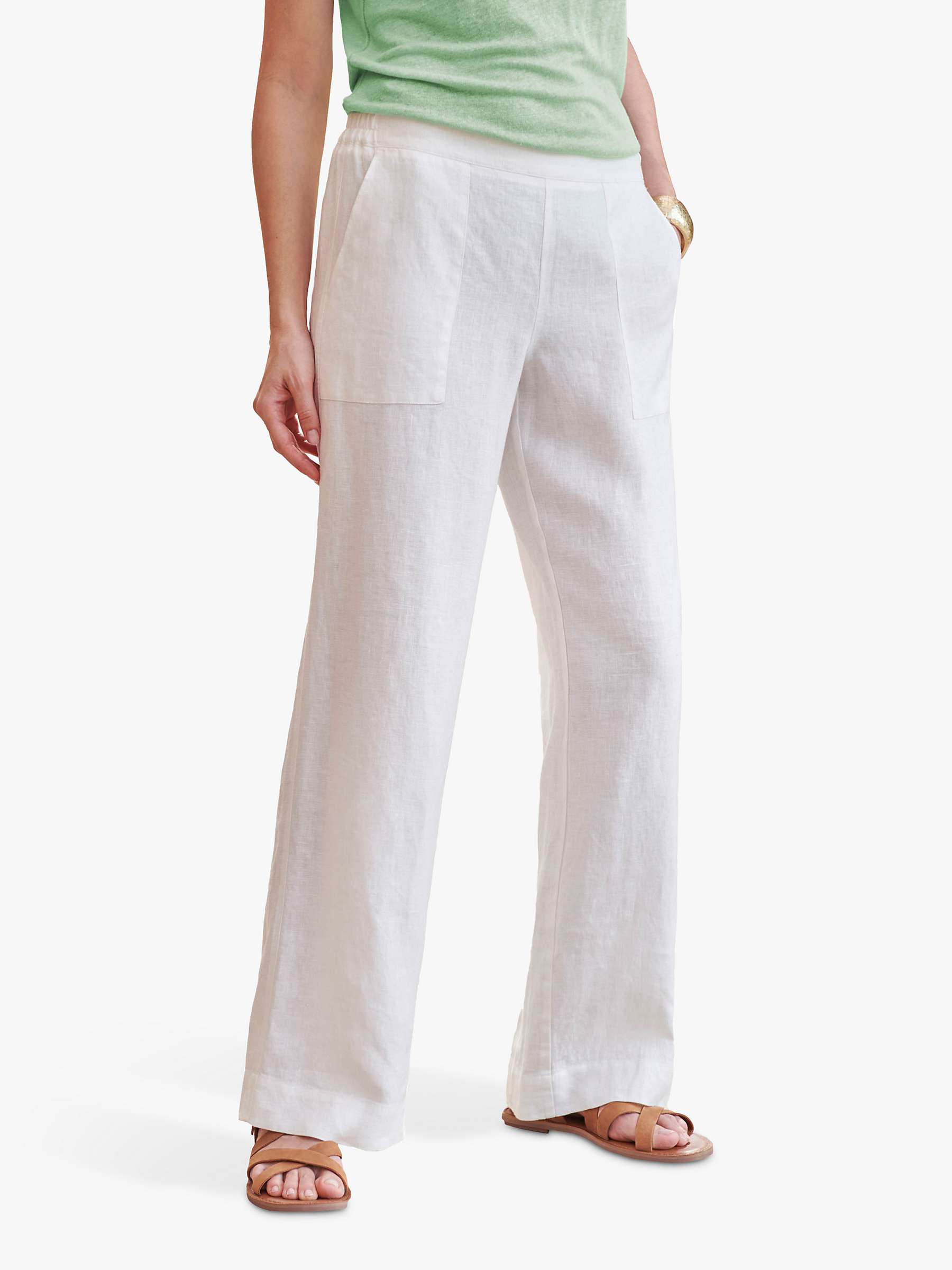 Buy Pure Collection Wide Leg Trousers, Ivory Online at johnlewis.com