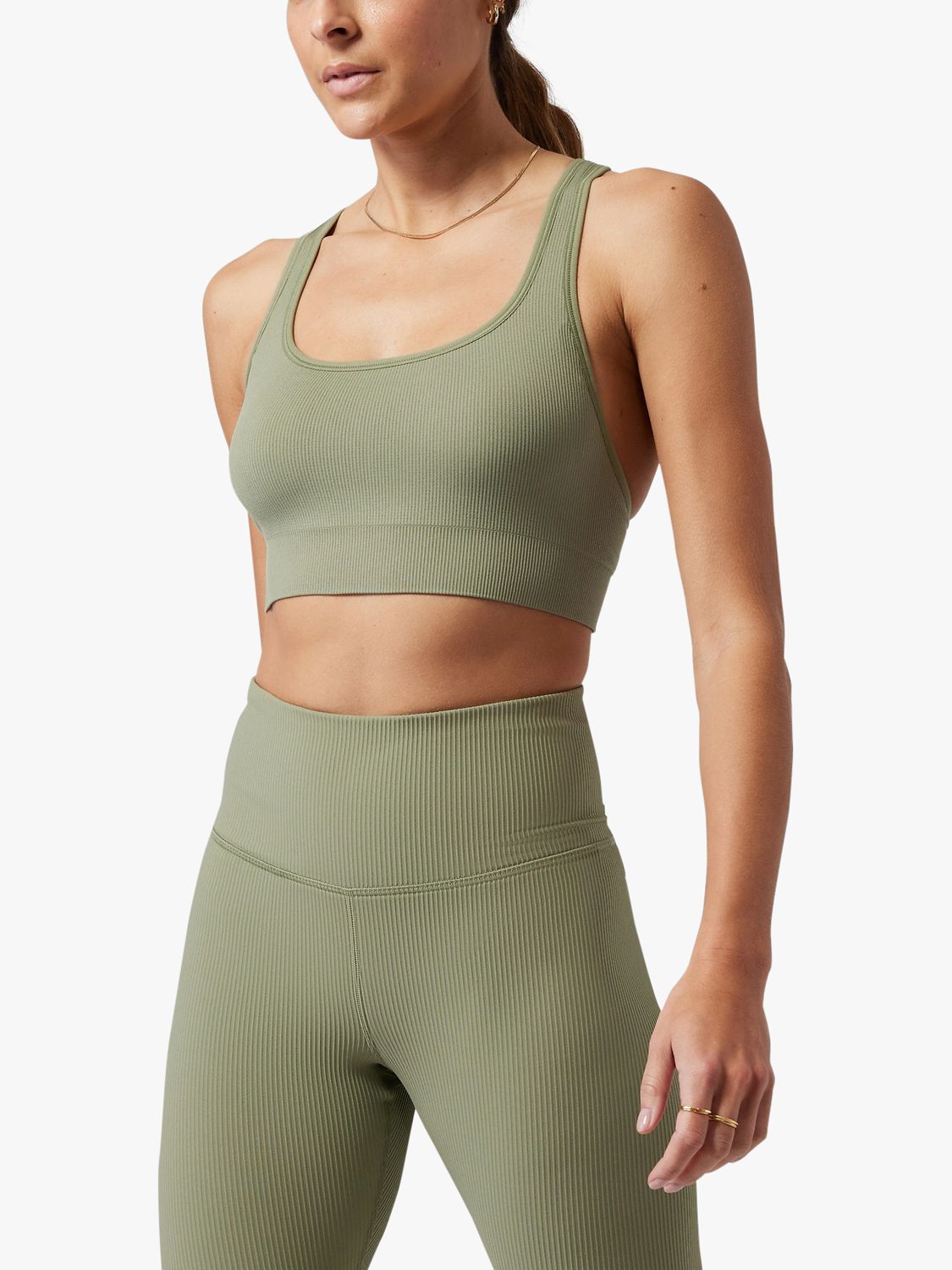 Athleta Aurora Scoop Neck A C Cup Sports Bra Eucalyptus Olive At John Lewis Partners