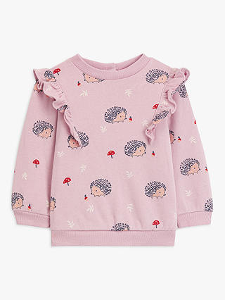 John Lewis Baby Hedgehog Sweatshirt, Lilac