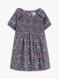John Lewis Heirloom Collection Baby Digital Floral Smock Dress, Purple/Multi