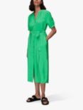 Whistles Olivia Shirt Midi Dress, Green