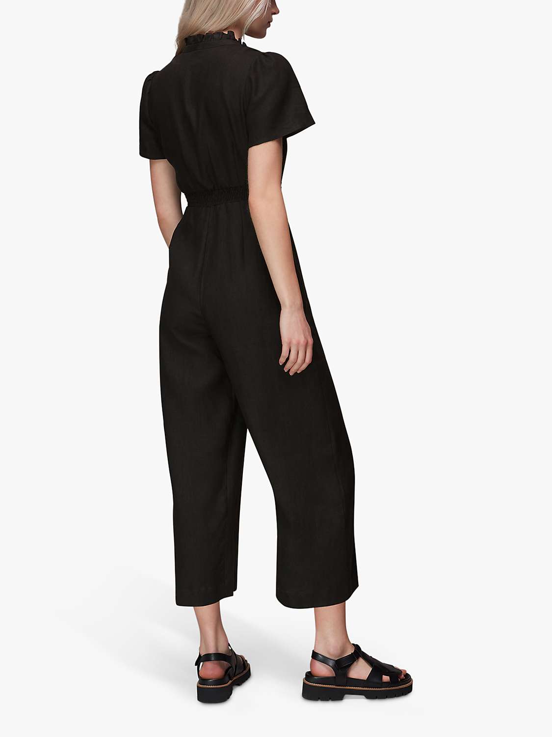 Buy Whistles Emmie Cropped Linen Jumpsuit Online at johnlewis.com