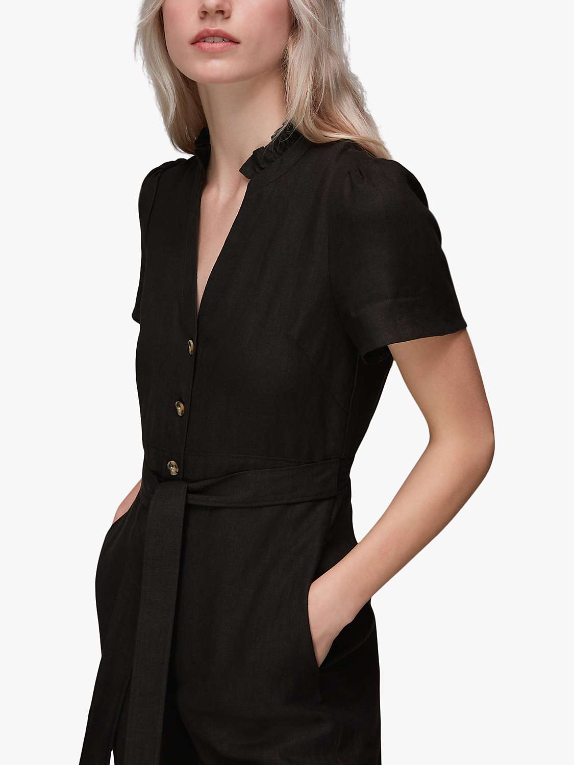 Buy Whistles Emmie Cropped Linen Jumpsuit Online at johnlewis.com