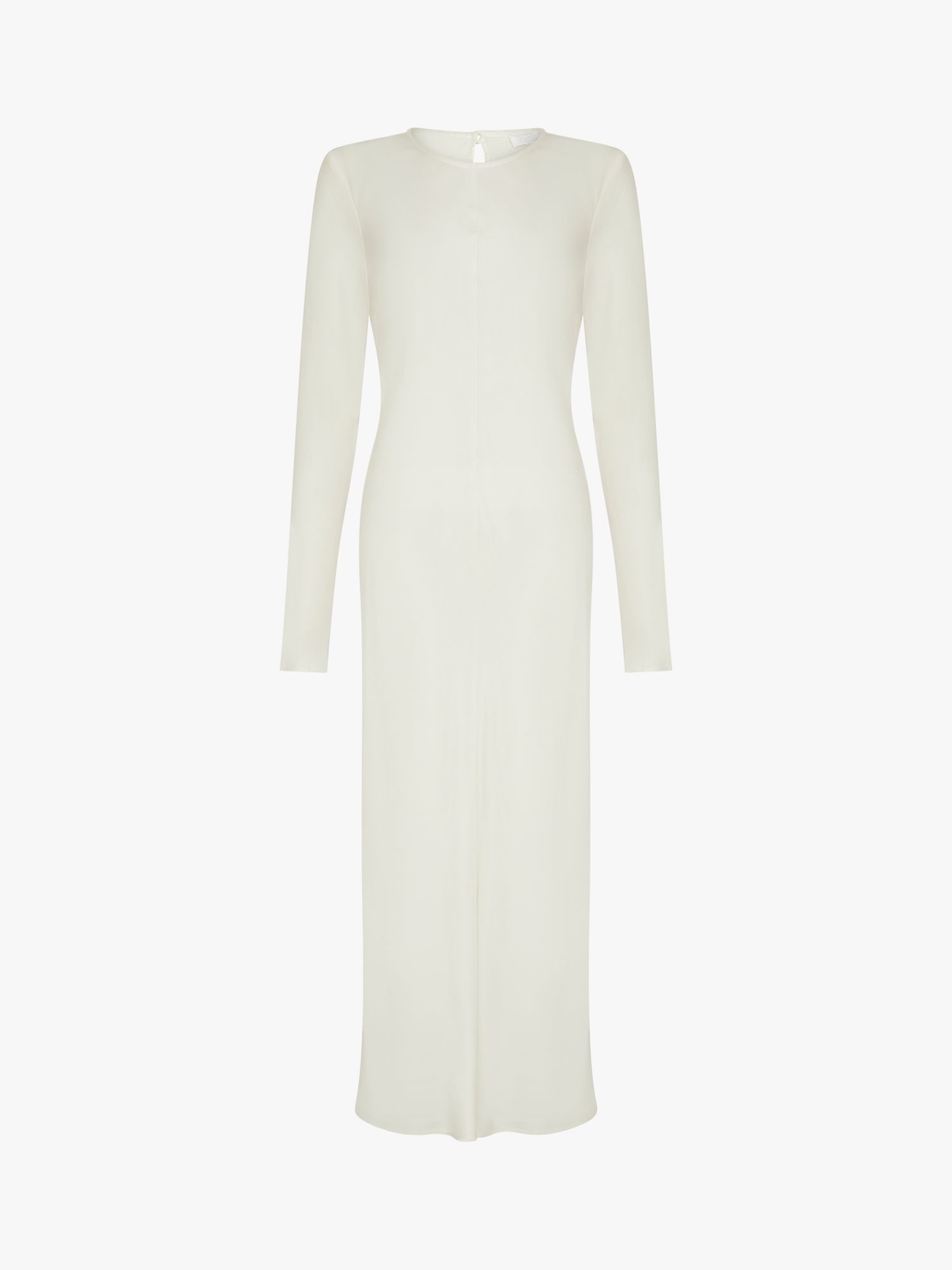 Ghost Mari Satin Midi Wedding Dress, Ivory at John Lewis & Partners