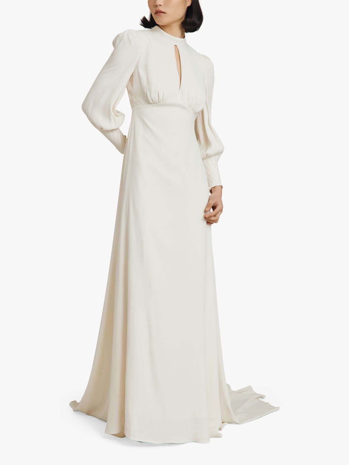 Ghost Luna Satin Maxi Wedding Dress, Cloud Dancer, XXS