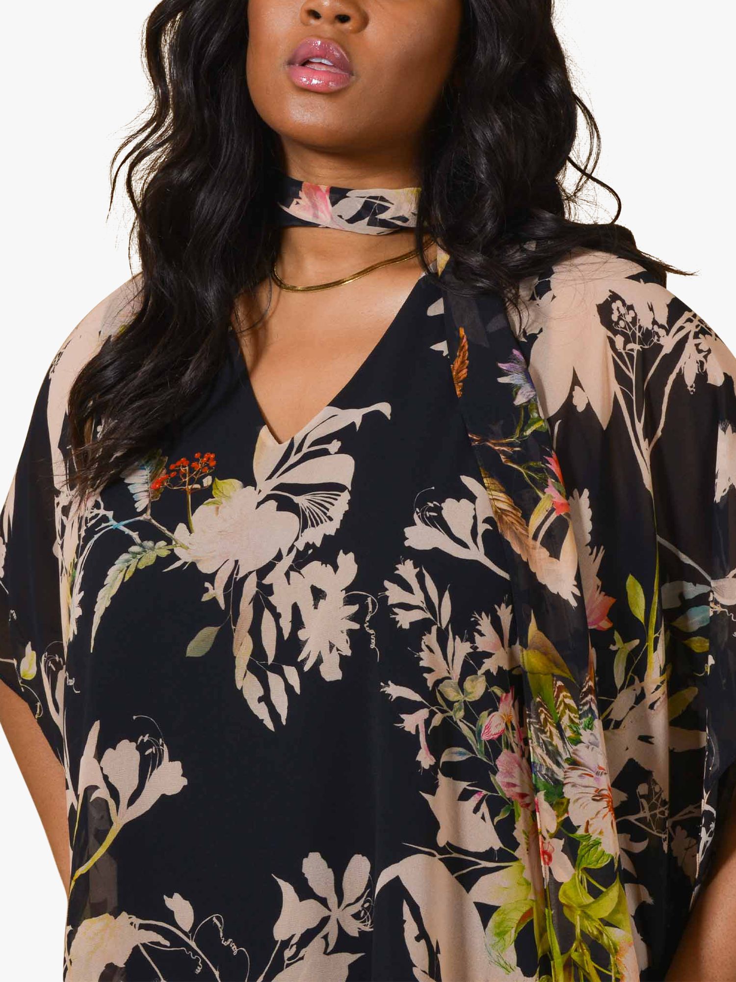 Live Unlimited Floral Print Chiffon Black/Multi at Partners