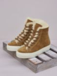 Celtic & Co. Sheepskin High Top Trainers, Whisky, Whisky