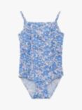 Trotters Kids' Betsy Frill Floral Swimsuit, Blue