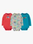Frugi Baby Snail/Floral/Ladybug Long Sleeve Bodysuits, Pack of 3, Multi