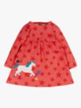 Frugi Kids' Dolcie Horse Stars Print Dress, Watermelon