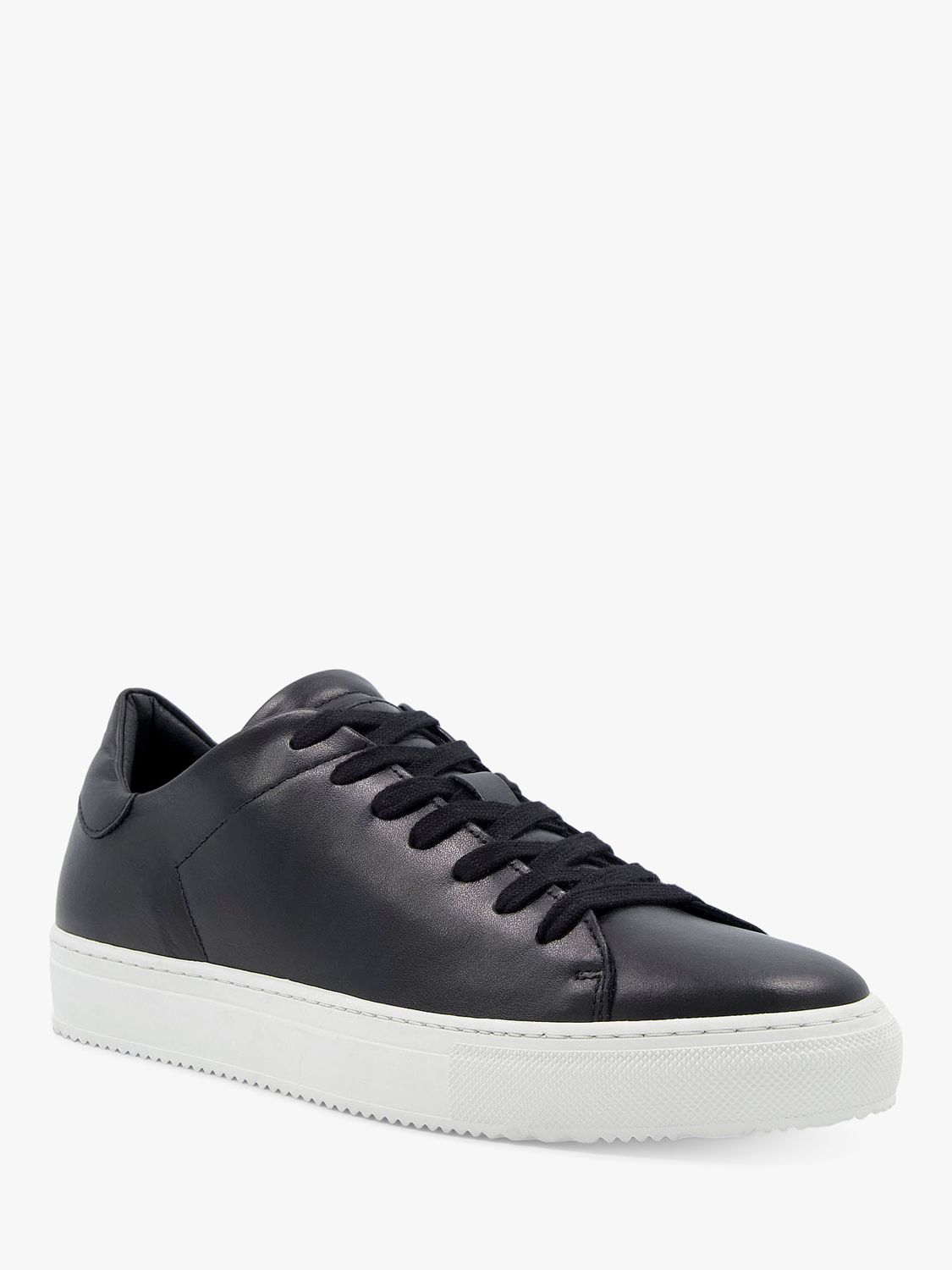 Dune Throne Leather Retro Cupsole Trainers, Black-leather at John Lewis ...