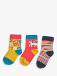 Frugi Baby Organic Cotton Pegasus Rainbow Little Socks, Pack of 3, Multi