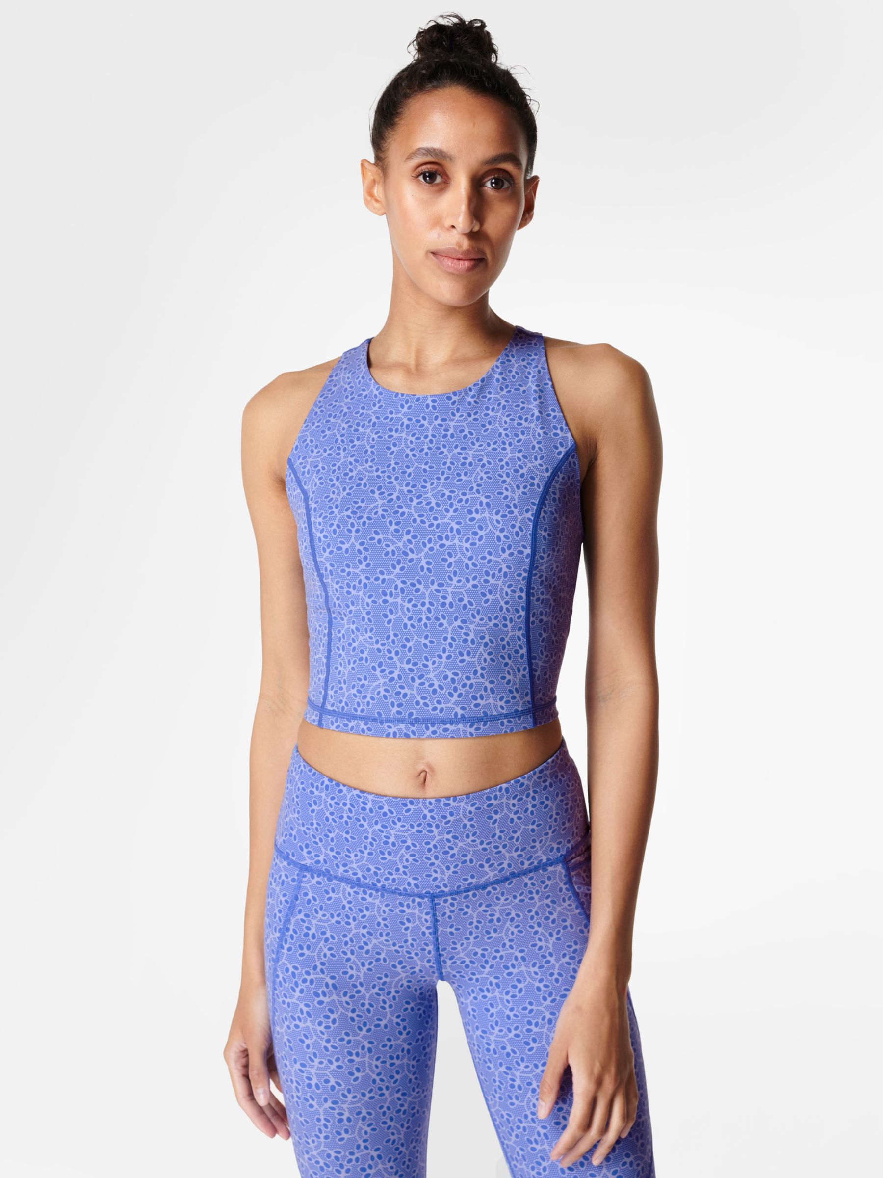 Sweaty Betty Power Floral Gym Vest, Blue at John Lewis & Partners