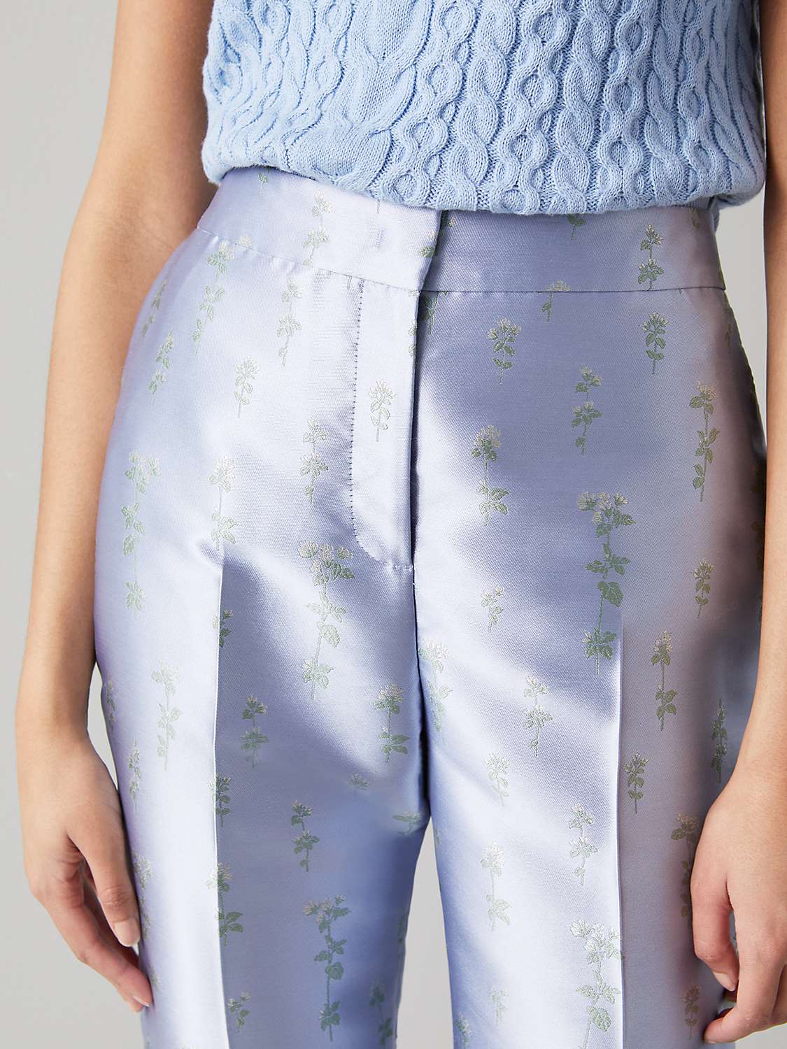 Buy L.K.Bennett Rosalind Floral Satin Trousers, Hyacinth Online at johnlewis.com