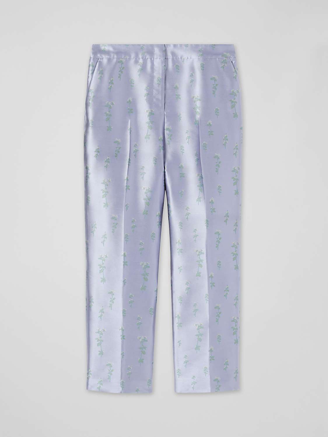Buy L.K.Bennett Rosalind Floral Satin Trousers, Hyacinth Online at johnlewis.com