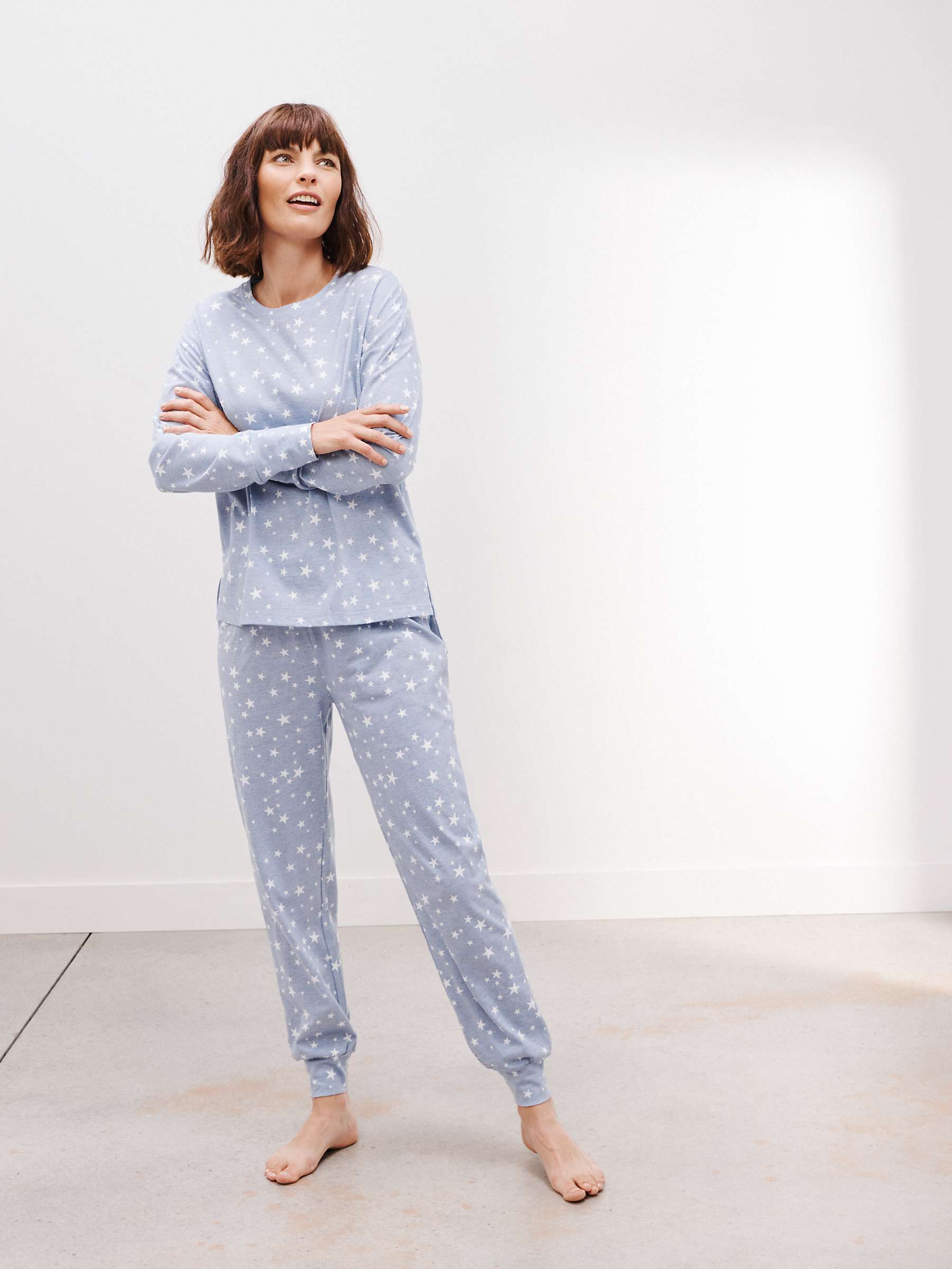 Buy John Lewis Oscar Star Long Pyjama Set, Blue Online at johnlewis.com