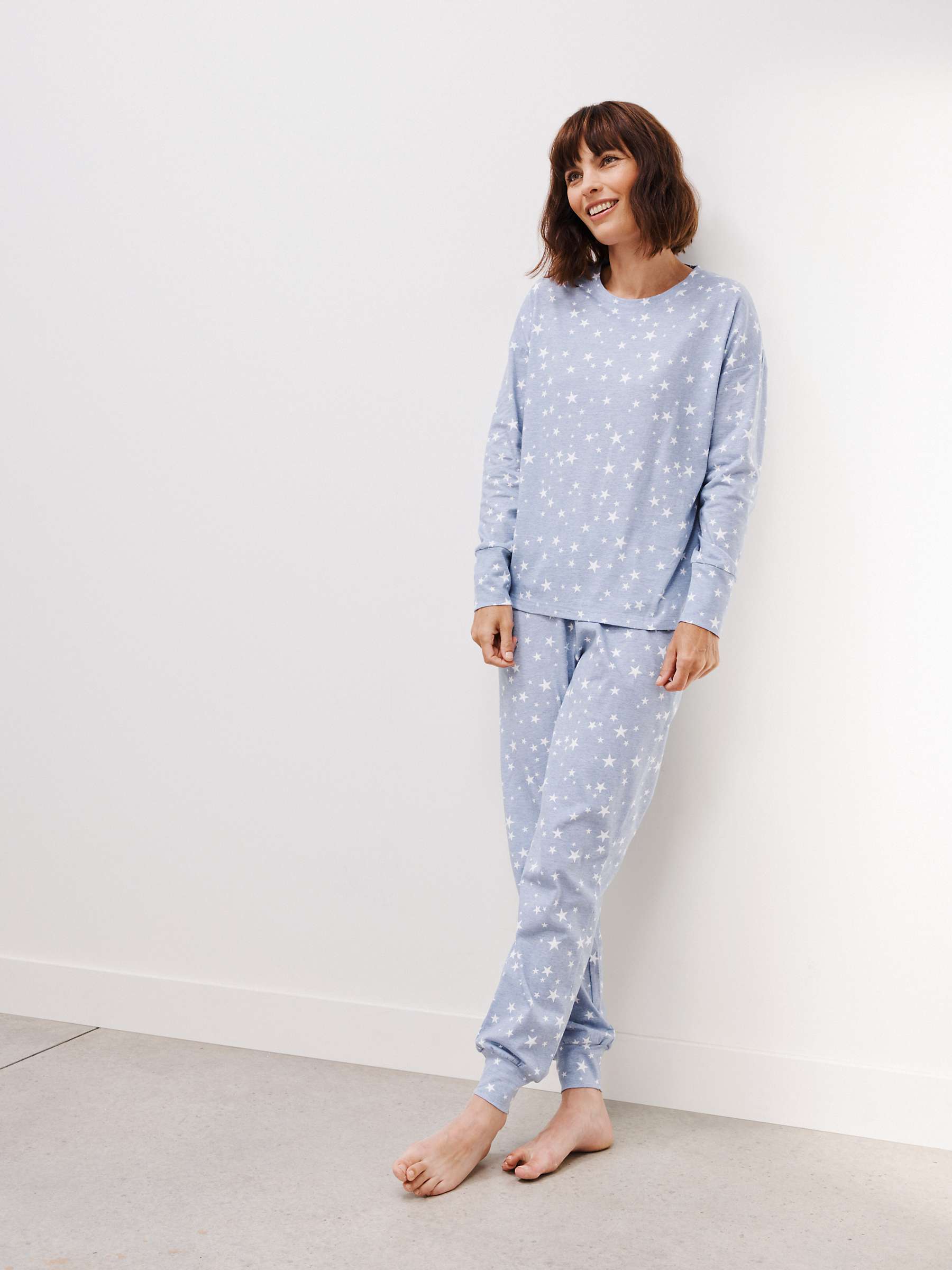 Buy John Lewis Oscar Star Long Pyjama Set, Blue Online at johnlewis.com