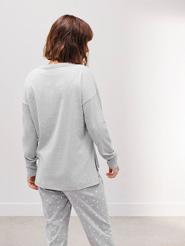 John Lewis Furry Star Pyjama Set, Grey