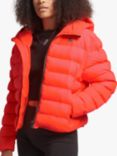 Superdry Padded Hooded Jacket, Hyper Fire Coral